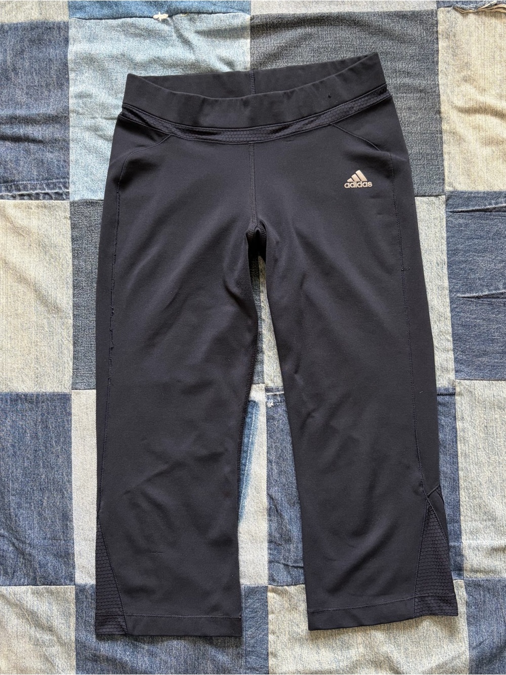2000s adidas workout navy capri pants sporty athletic y2k size S